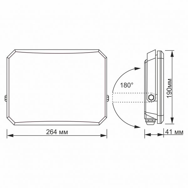 LED прожектор VIDEX F3 100W 5000K 220V Чорний (VLE-F3-1005B)