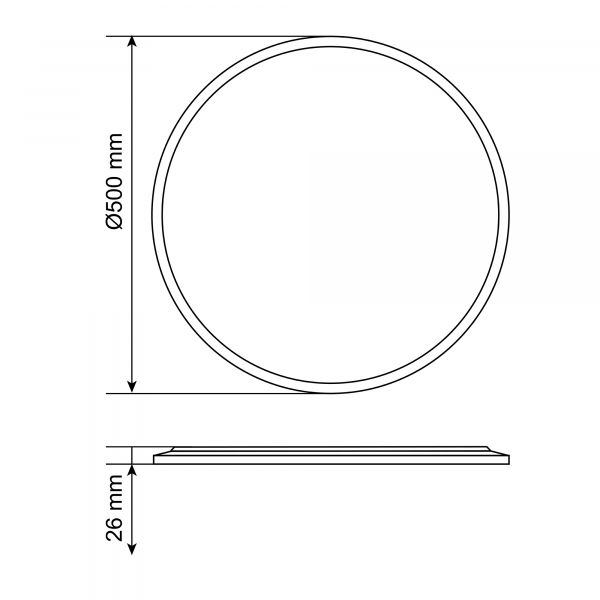 LED світильник з декоративною підсвіткою VIDEX DL5R 44W 3000K-4000K-5000K Білий