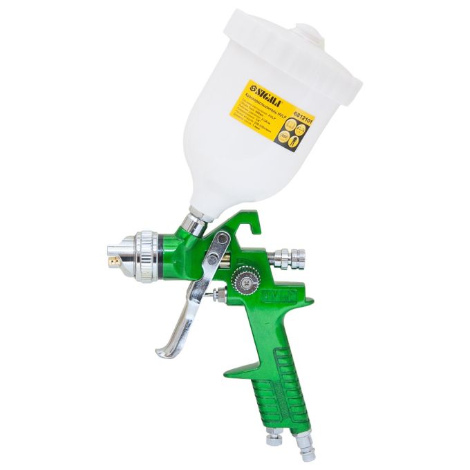 Фарборозпилювач HVLP Ø1.3мм 140-280л/хв 3бар в/б 600мл (пласт) зелений SIGMA (6812101)