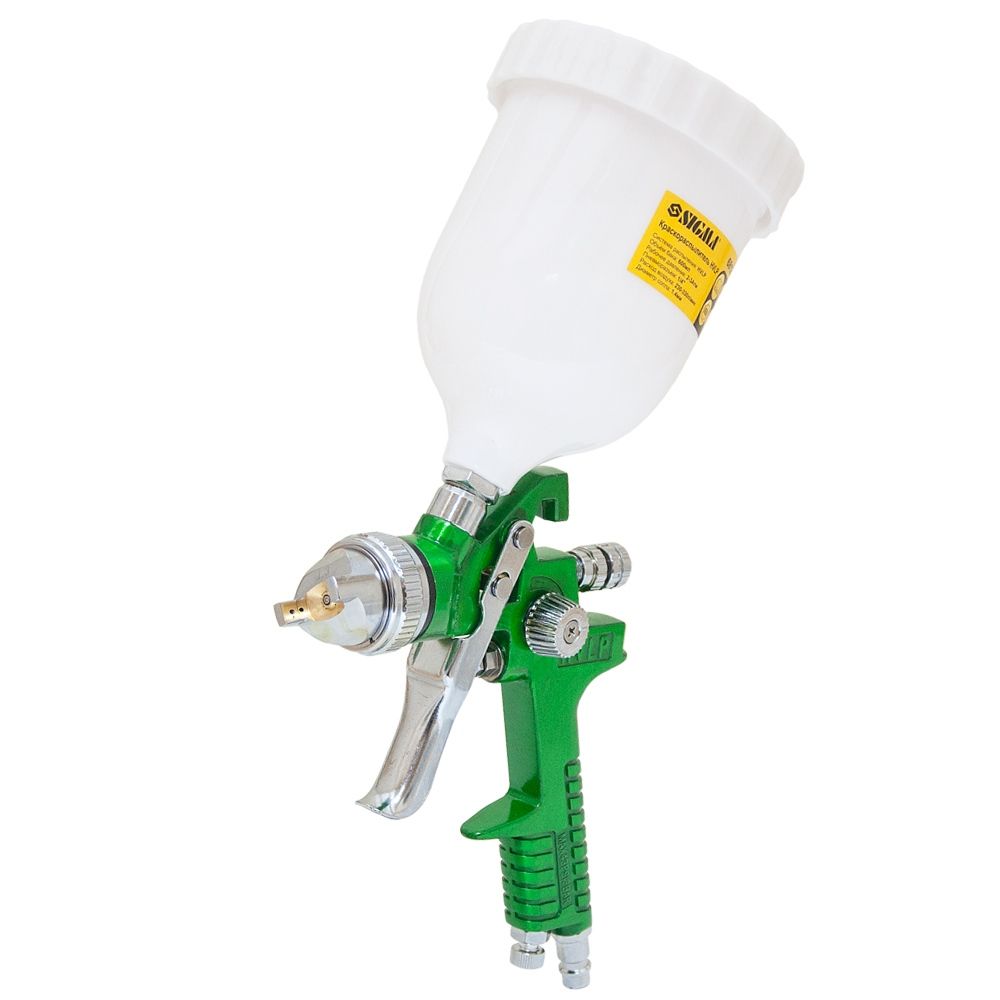 Фарборозпилювач HVLP Ø1.3мм 140-280л/хв 3бар в/б 600мл (пласт) зелений SIGMA (6812101)
