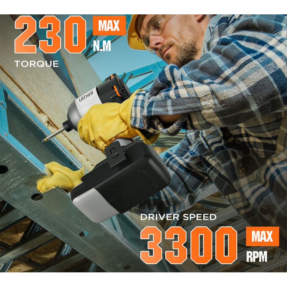 Акумуляторний ударний гвинтоверт Litheli безщітковий, живлення від павербанку (УМБ Litheli Power Ban