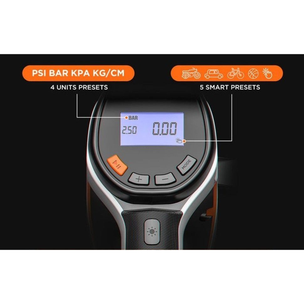 Акумуляторний компресор Litheli з ліхтарем, живлення від павербанку (УМБ Litheli Power Bank 20000 mA