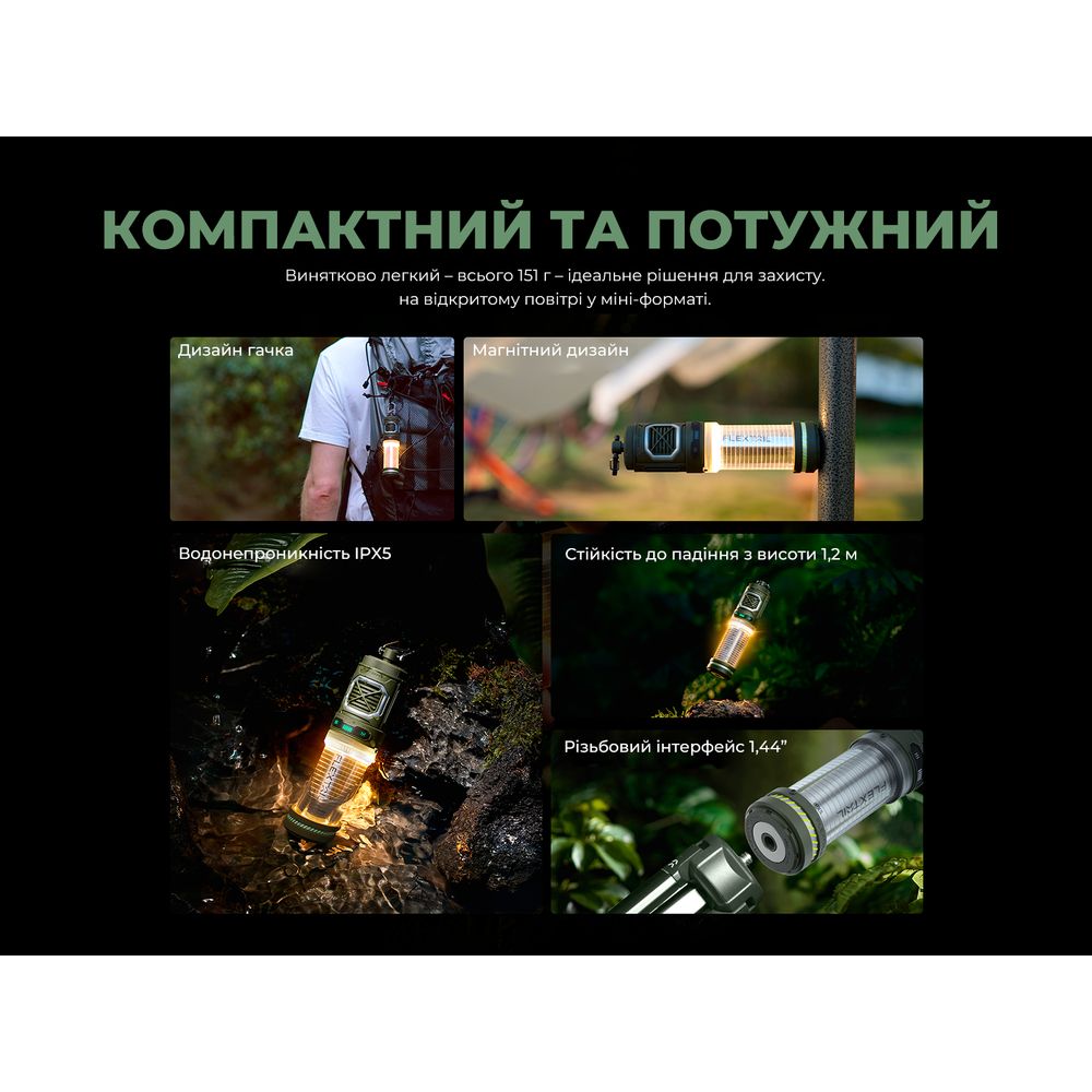 Кемпинговый фумигатор-фонарь Flextail Tiny Repel S, зеленый