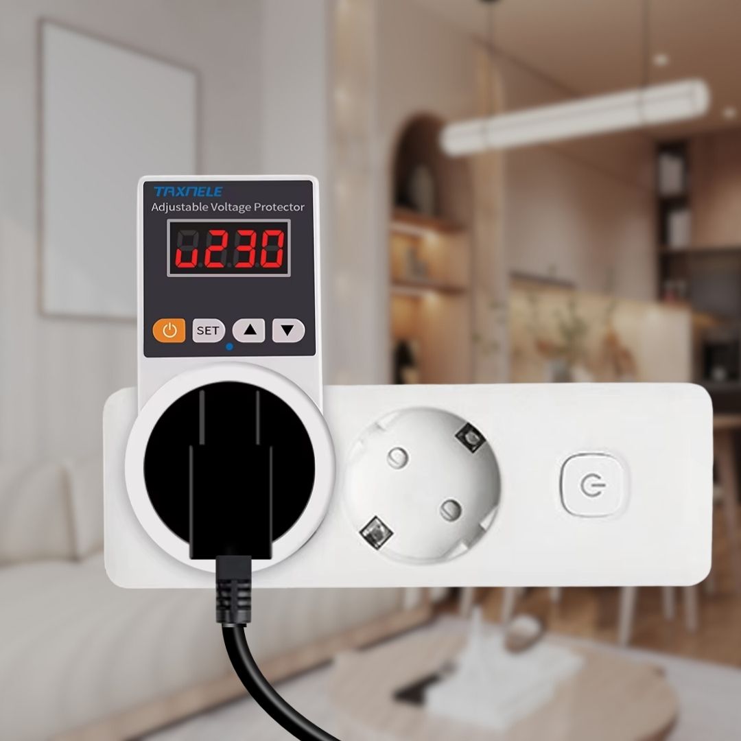 Регульоване захисне розеткове реле TAXNELE 16A 140V-300V відсікач напруги з дисплеєм