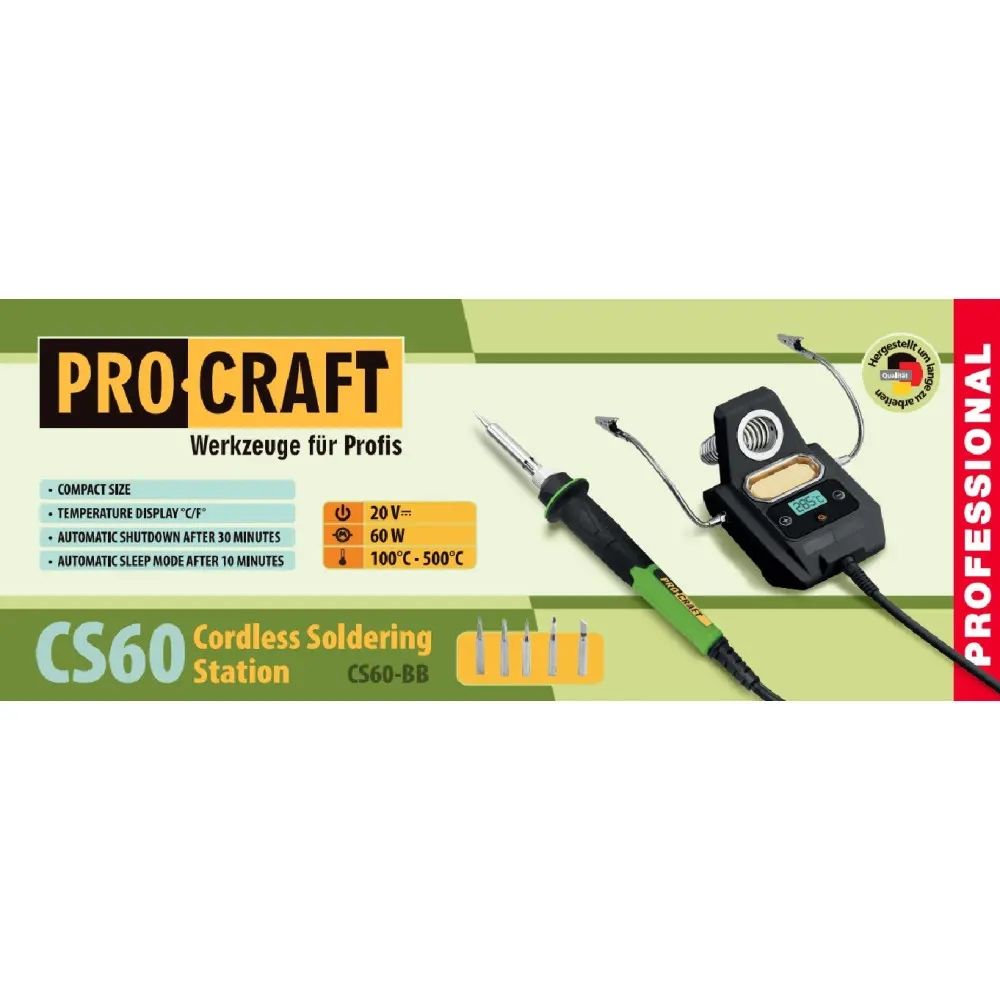 Аккумуляторная паяльная станция Procraft CS60 (без АКБ и ЗУ)