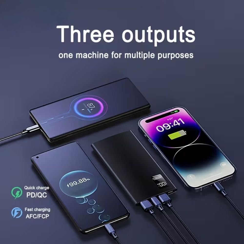 Портативний зовнішній зарядний пристрій BYGP 10000mAh, Швидкий USB-зарядний пристрій PD20W, білий