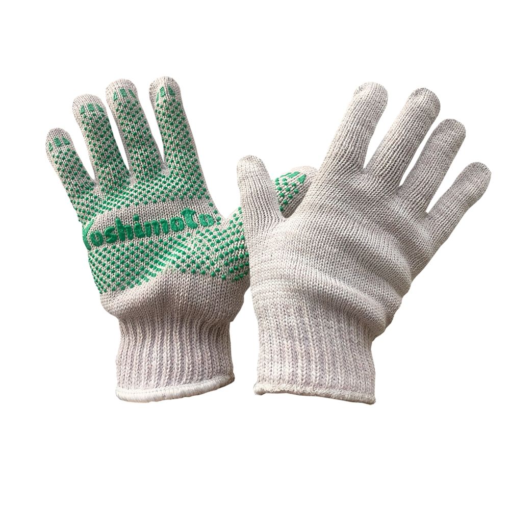 Перчатки Yoshimoto трикотажные с ПВХ-точкой (серые) р.11