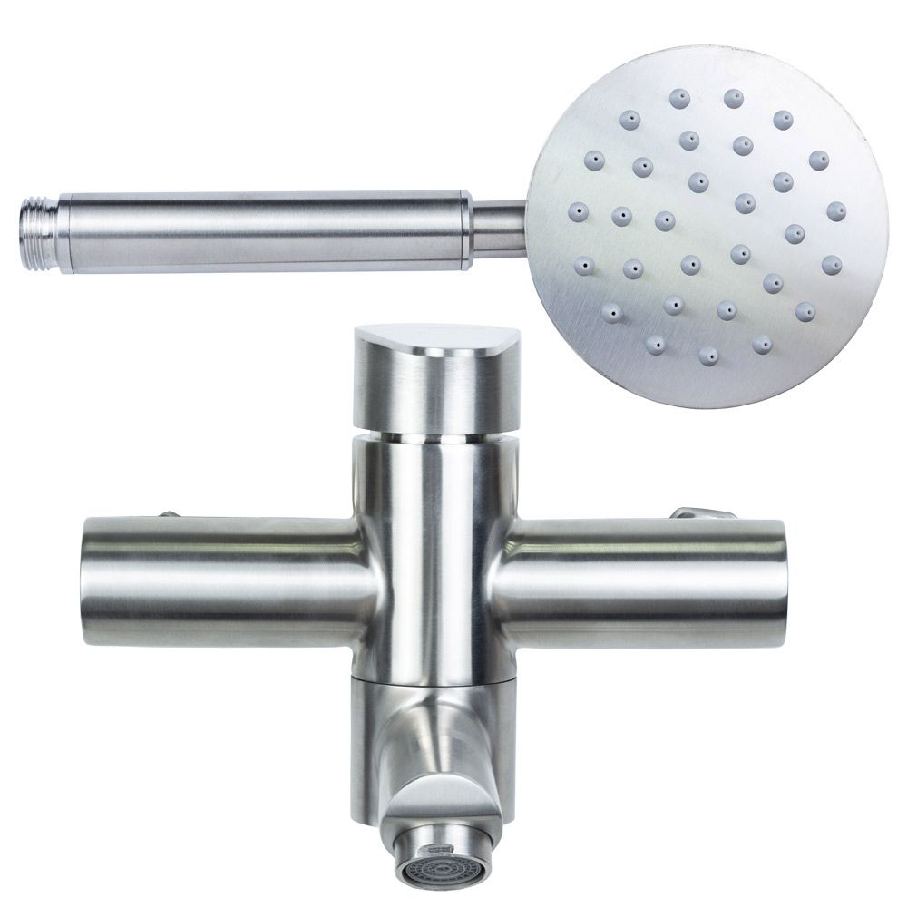 Змішувач HT Ø35 для ванни гусак прямий 100мм дивертор вбудований картріджний SS AQUATICA T-2C171P (9