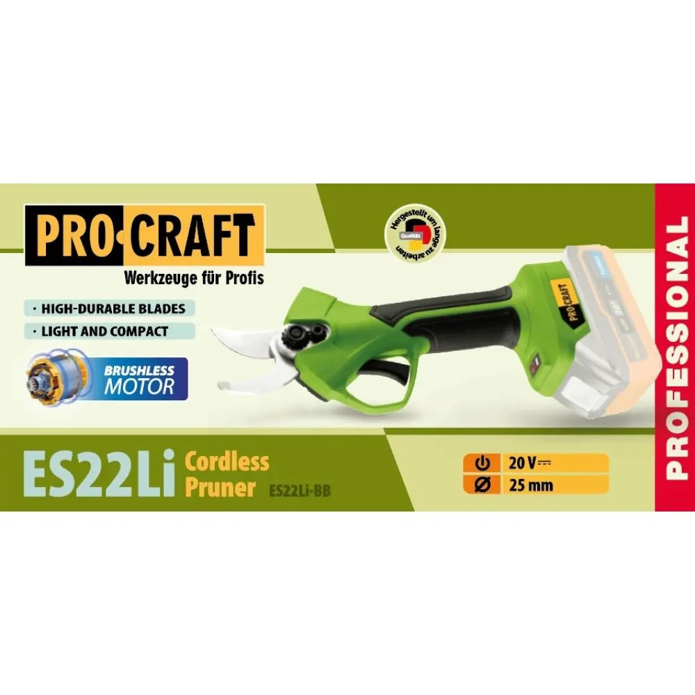 Акумуляторний секатор Procraft ES22Li (без акб та зп)