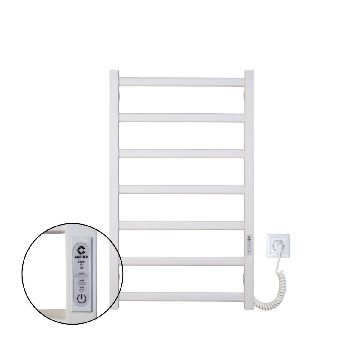 Рушникосушарка електрична Carino LUNA з контроллером Білий мат 790*490