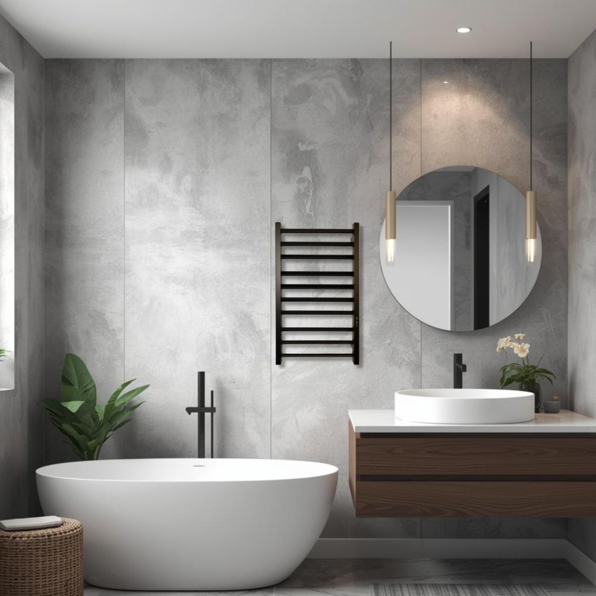 Рушникосушарка електрична Carino ROSA з контроллером Чорний мат 790*490