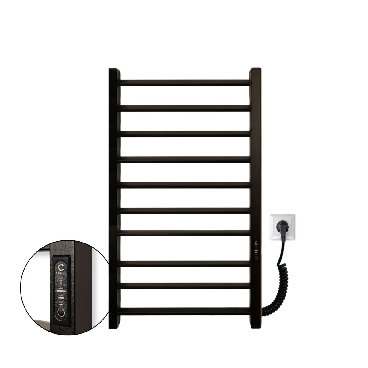 Рушникосушарка електрична Carino MAGRO з контроллером Чорний мат 790*490