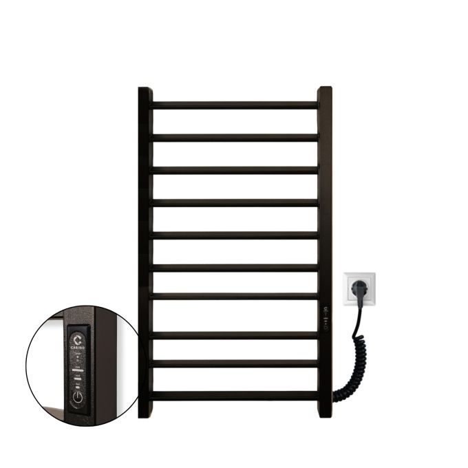 Рушникосушарка електрична Carino MAGRO з контроллером Чорний мат 790*490