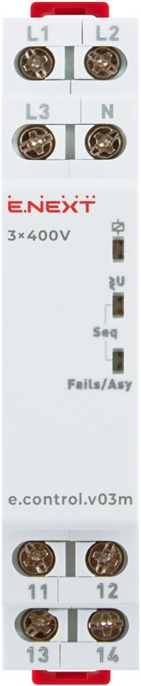 Реле контролю напруги трифазне нерегульоване e.control.v03m