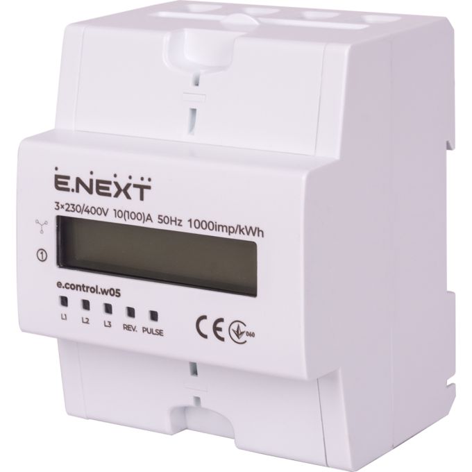 Лічильник трифазний e.control.w05 10(100)А електронний клас 1.0 (некомер)