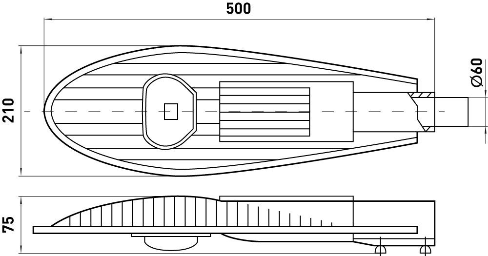 Светильник светодиодный консольный e.LED.Street.50.6500, 50Вт, 6500К, 5000Лм