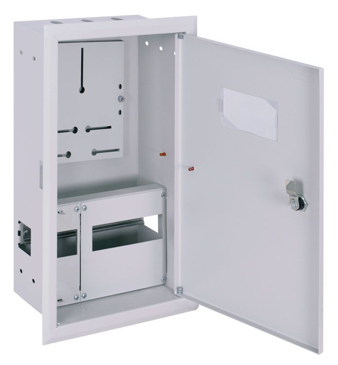 Корпус обліку металевий e.mbox.pro.w.f1.12 IP31 вбудований під 1ф лічильник, 12 модулів