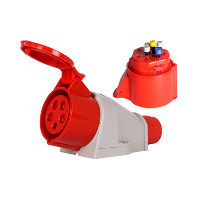 Силова розетка стаціонарна 3Р+N+Z, 400В, 32А, IP44 безгвинтова