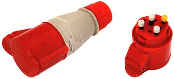 Силова розетка переносна 3Р+Z, 400В, 32А, IP44 безгвинтова