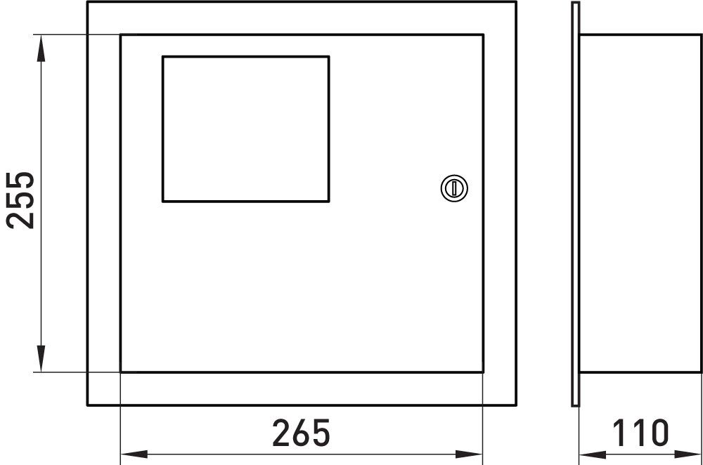 Корпус e.mbox.stand.w.f1.04.z.e металевий, під 1-ф. електронний лічильник, 4 мод., що вбудовується,