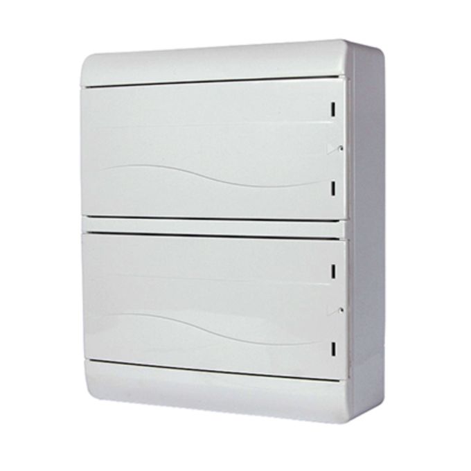 Корпус пластиковий, навісний (NT) 26-модульний, дворядний, IP 40, з непрозорими дверцятами