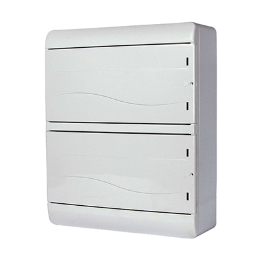 Корпус пластиковий, навісний (NT) 26-модульний, дворядний, IP 55, з непрозорими дверцятами