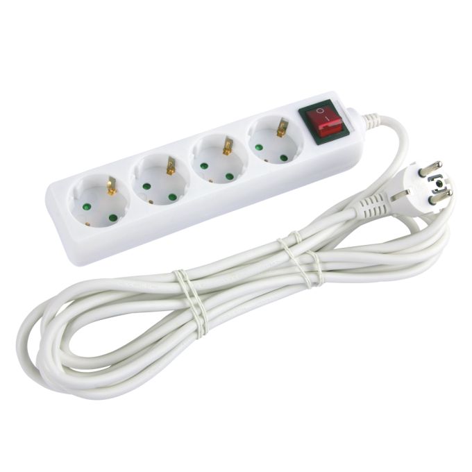 Подовжувач e.es.4.5.z.s.b 4 гнізда, 5м, з з/к, з вимикачем, baby protect