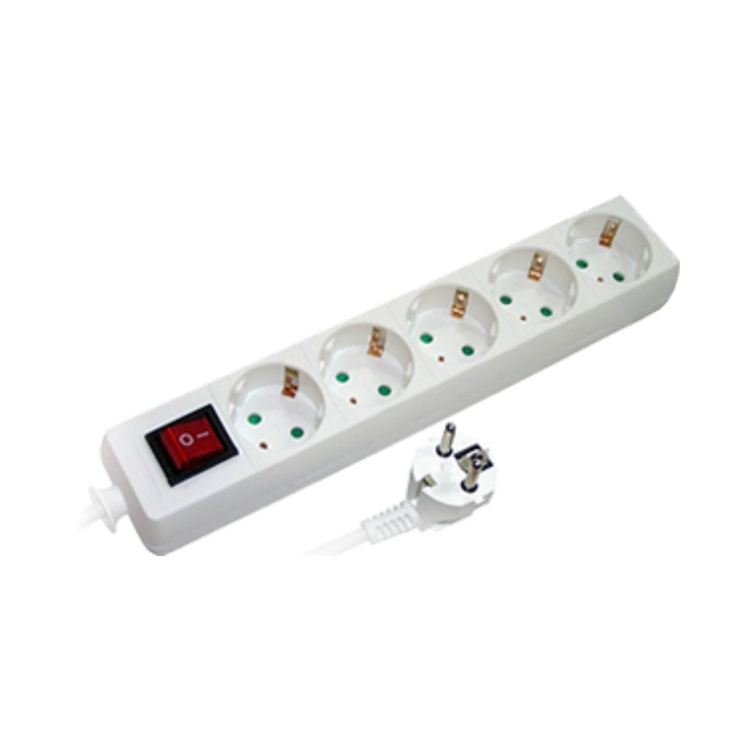 Подовжувач e.es.5.5.z.s.b 5 гнізд, 5м, з з/к, з вимикачем, baby protect