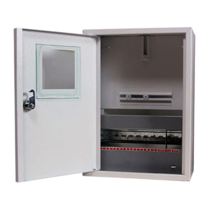 Корпус e.mbox.stand.n.f1.12.z металевий, під 1-ф. лічильник, 12 мод., навісний, з замком