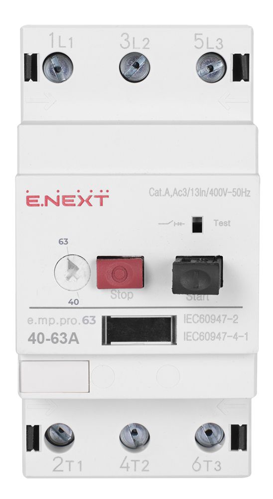 Автоматичний вимикач захисту двигуна e.mp.pro.63, 40-63А