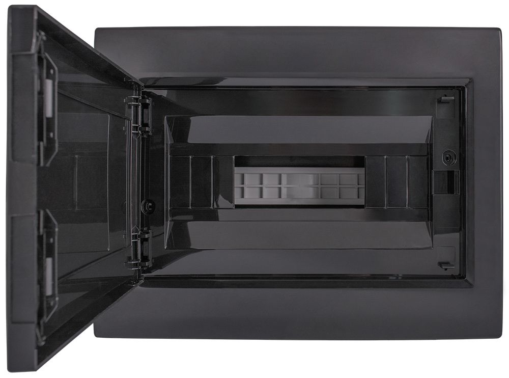 Корпус пластиковий на 12 модулів e.plbox.pro.n.12b.black навісний, чорний з непрозорими дверцятами I