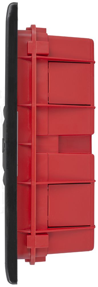 Корпус пластиковий на 12 модулів e.plbox.pro.w.12b.black вбудованний, чорний з непрозорими дверцятам