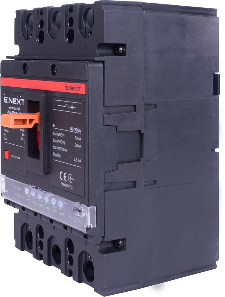 Силовой автоматический выключатель e.industrial.ukm.250Re.200 с электронным расцепителем, 3р, 200А