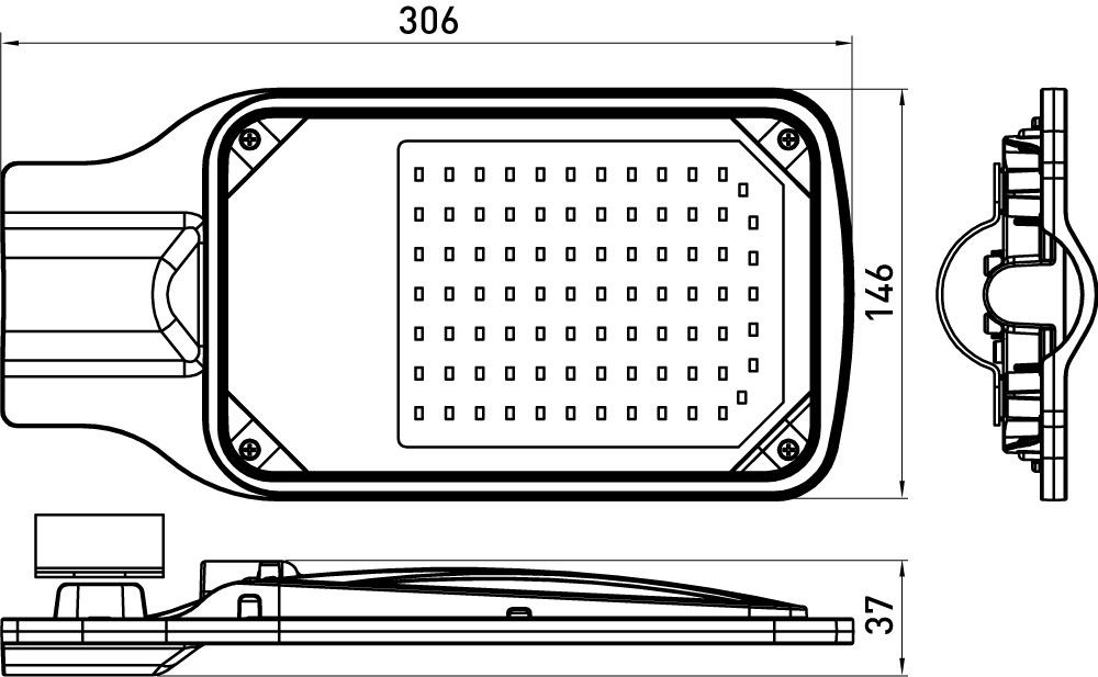 Светильник светодиодный консольный e.LED.street.stand.50.6500, 50Вт, 6500К, IP65