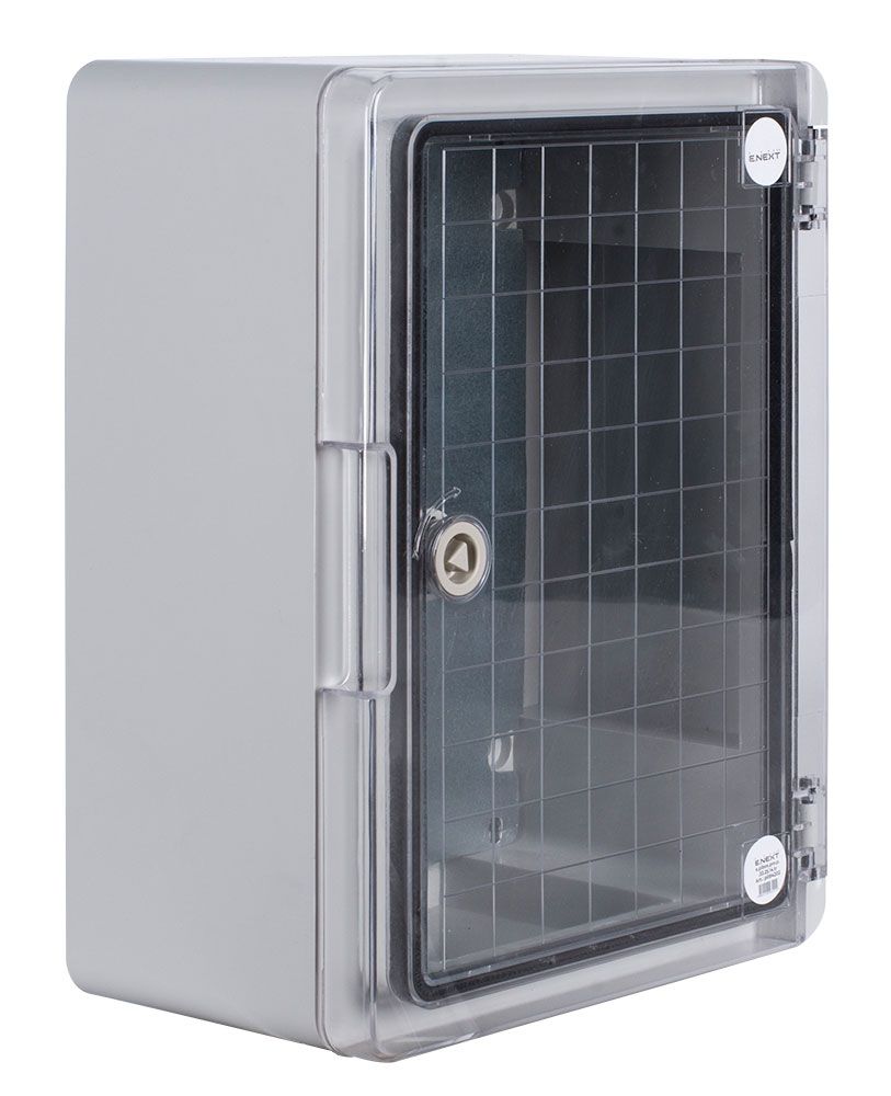 Корпус з ABS-пластику e.plbox.pro.p.28.21.13.tr з прозорими дверцятами 280х210х130мм ІР65