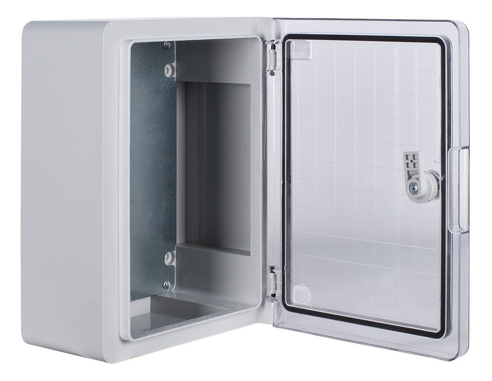 Корпус з ABS-пластику e.plbox.pro.p.33.25.14.tr з прозорими дверцятами 330x250x140мм ІР65