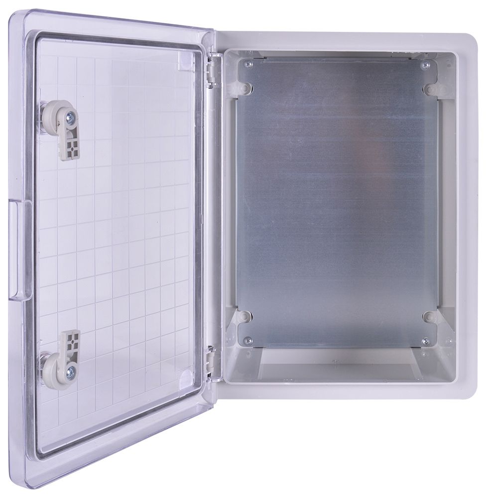 Корпус з ABS-пластику e.plbox.pro.p.40.30.17.tr з прозорими дверцятами 400x300x170мм ІР65