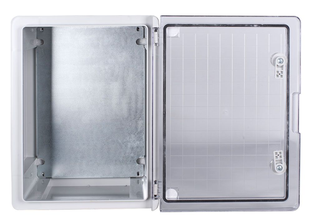 Корпус з ABS-пластику e.plbox.pro.p.40.30.21.tr з прозорими дверцятами 400x300x210мм ІР65