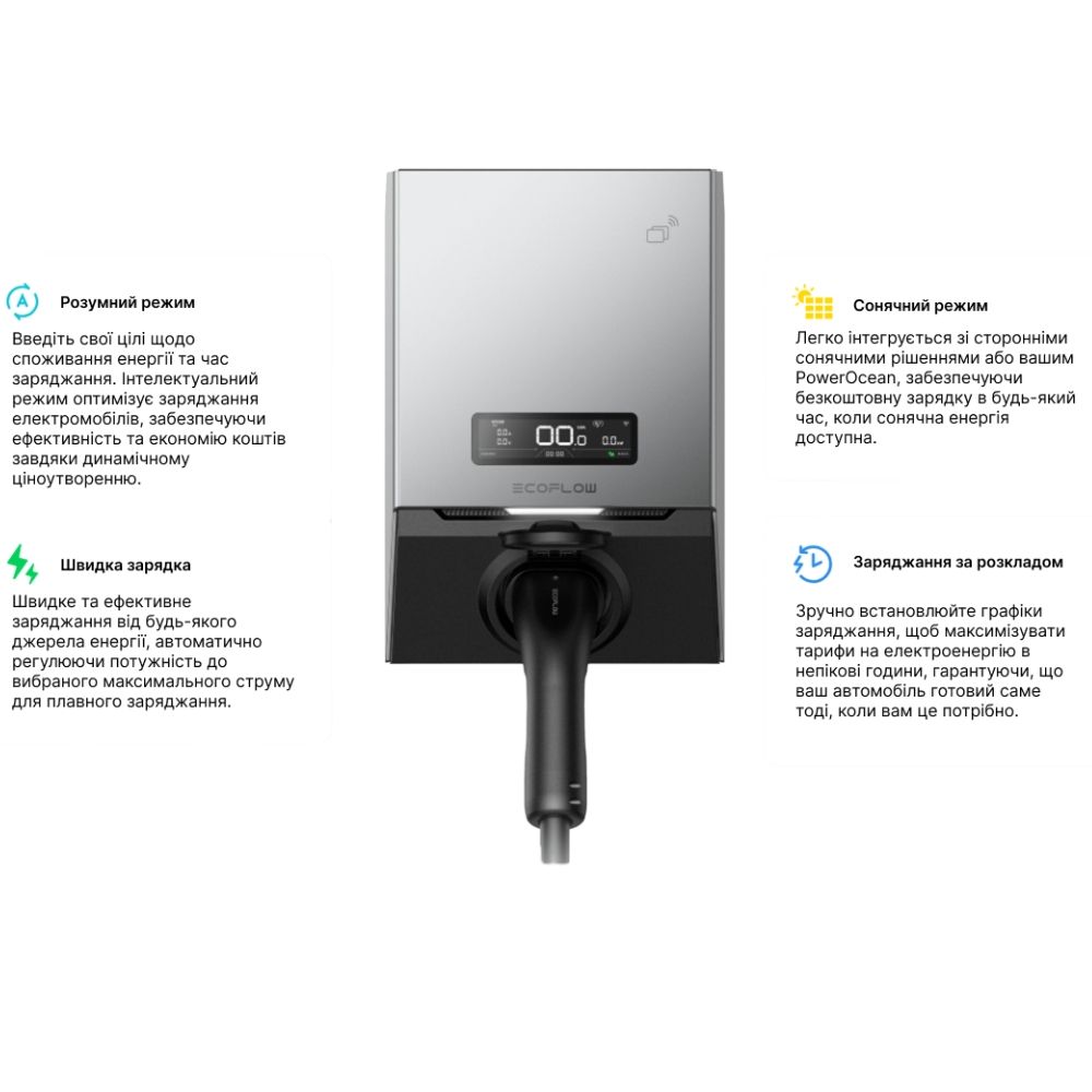 Зарядна станція для електромобіля EcoFlow PowerPulse 2 (трифазна 2-11 кВт)