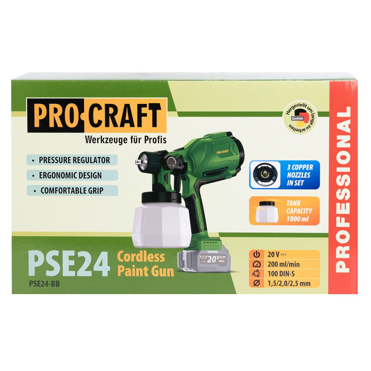 Акумуляторний фарбопульт Procraft PSE24 (без акб та зп)