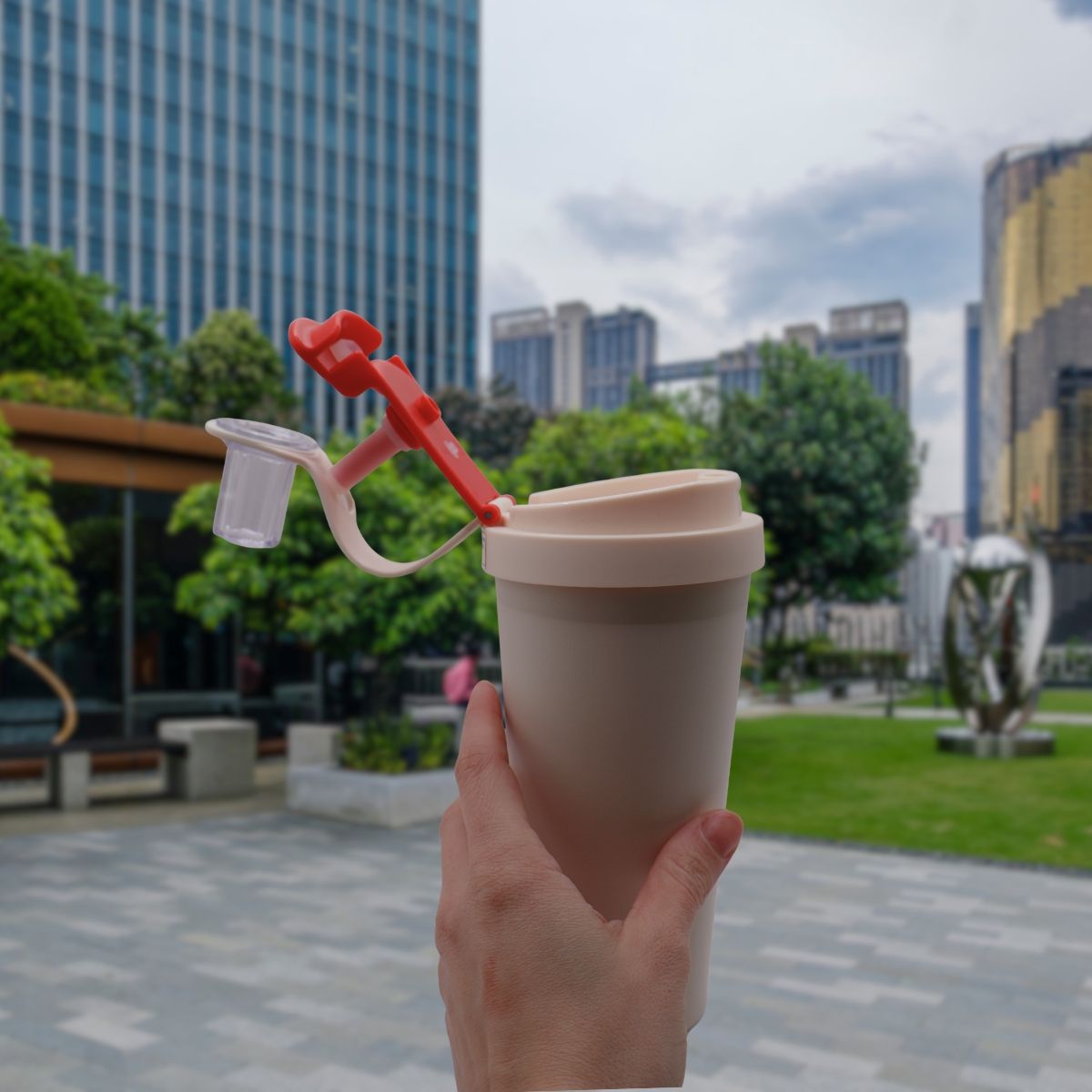 Вакуумна чашка-термос з нержавіючої сталі 316, портативна для води та кави, червона, 550 мл