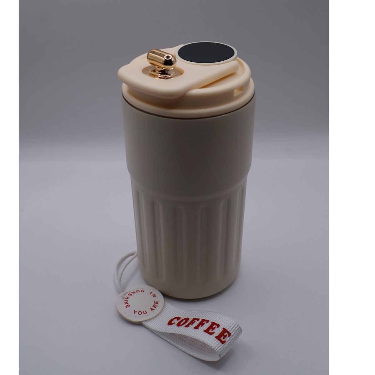 Термокружка 316 із нержавіючої сталі з LED-дисплеєм температури, 450 мл, біла