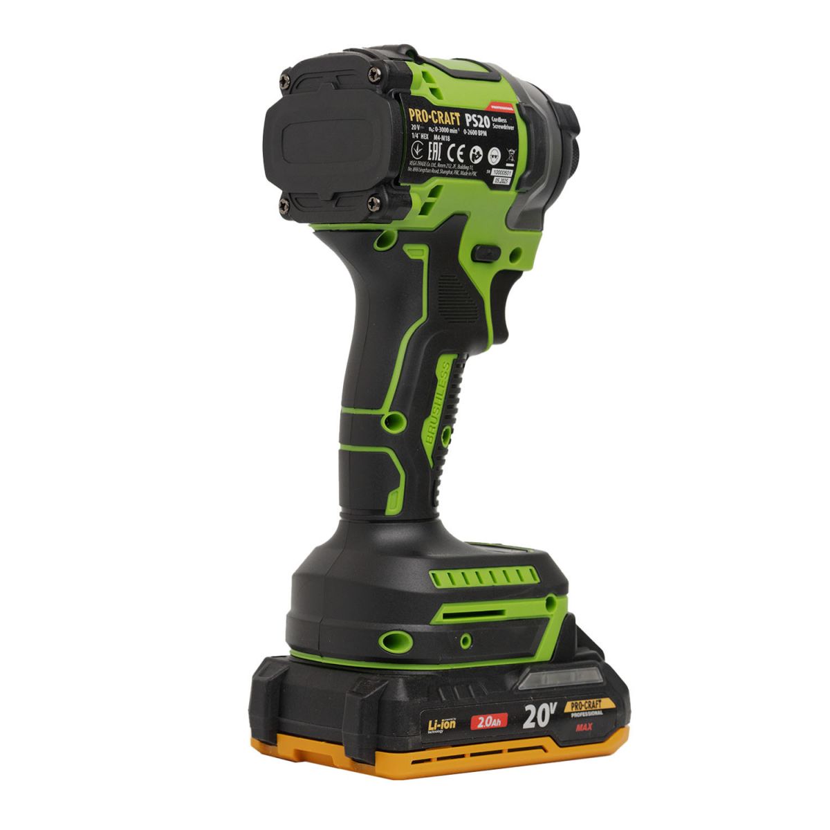 Акумуляторний гвинтоверт Procraft PS20 (1акб 2Аг)