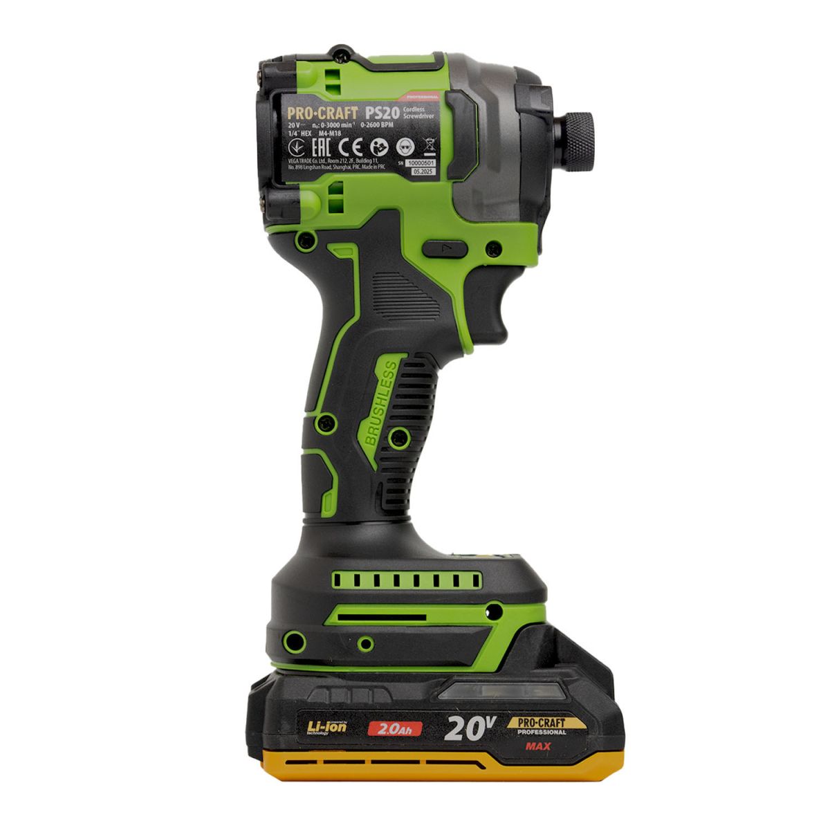 Акумуляторний гвинтоверт Procraft PS20 (1акб 2Аг)
