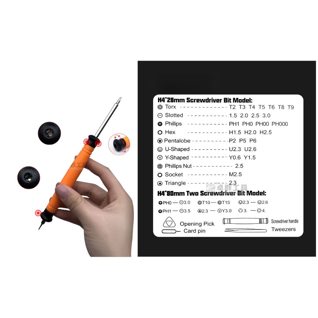 Набір прецизійних викруток 39 в 1 для ремонту телефонів, ноутбуків та електроніки, хром