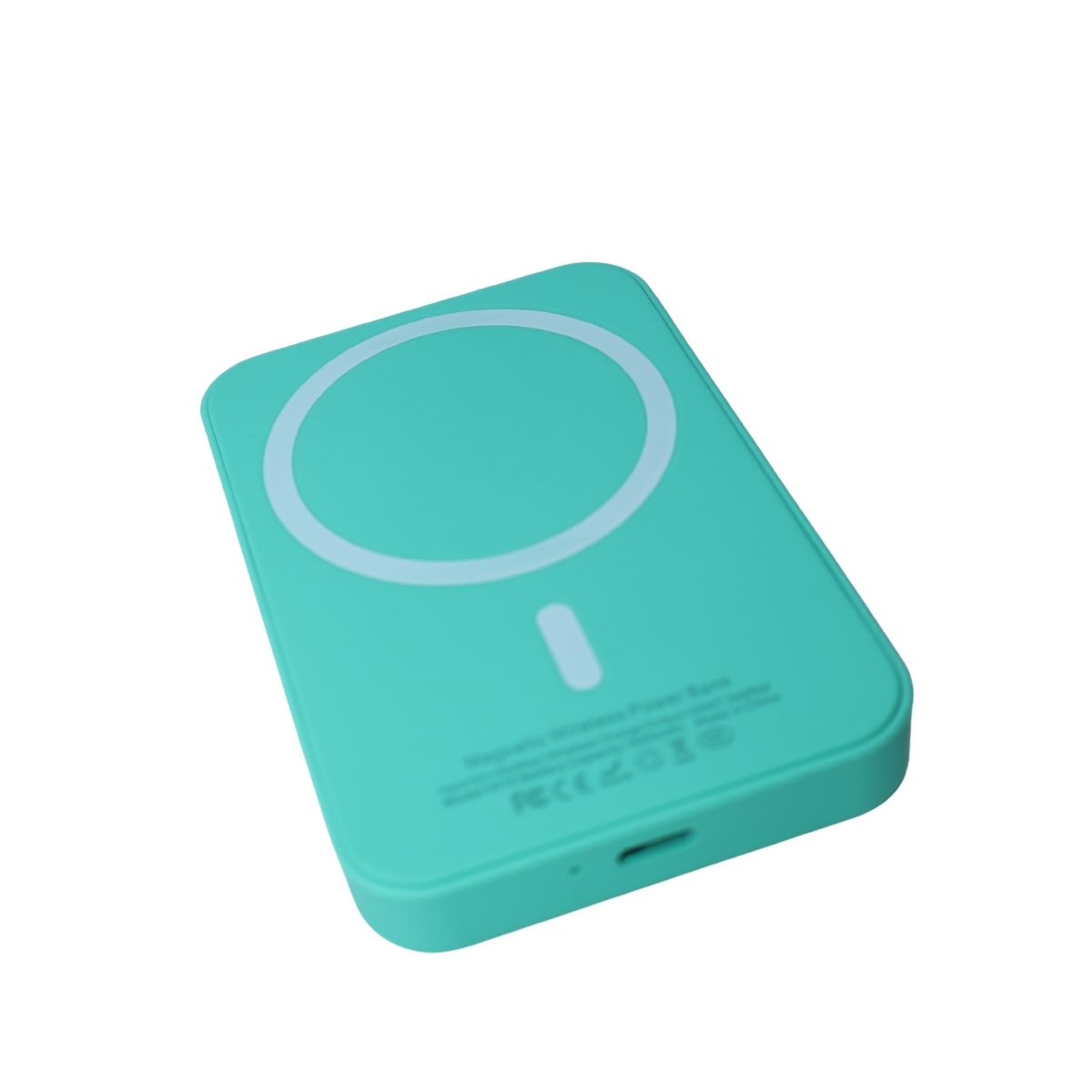 Power Bank 5000 мАг з бездротовою зарядкою, зелений