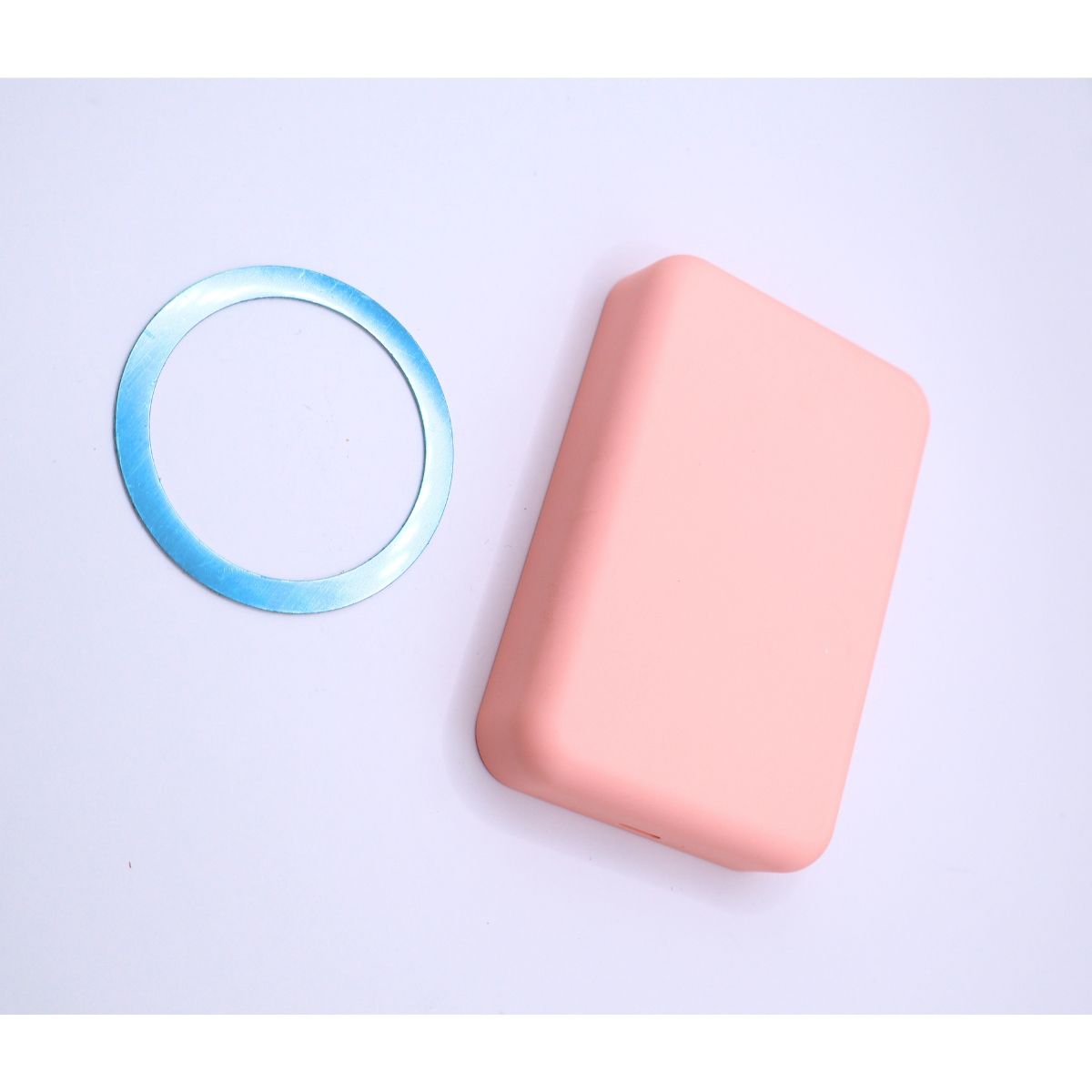 Power Bank 5000 мАг з бездротовою зарядкою, рожевий