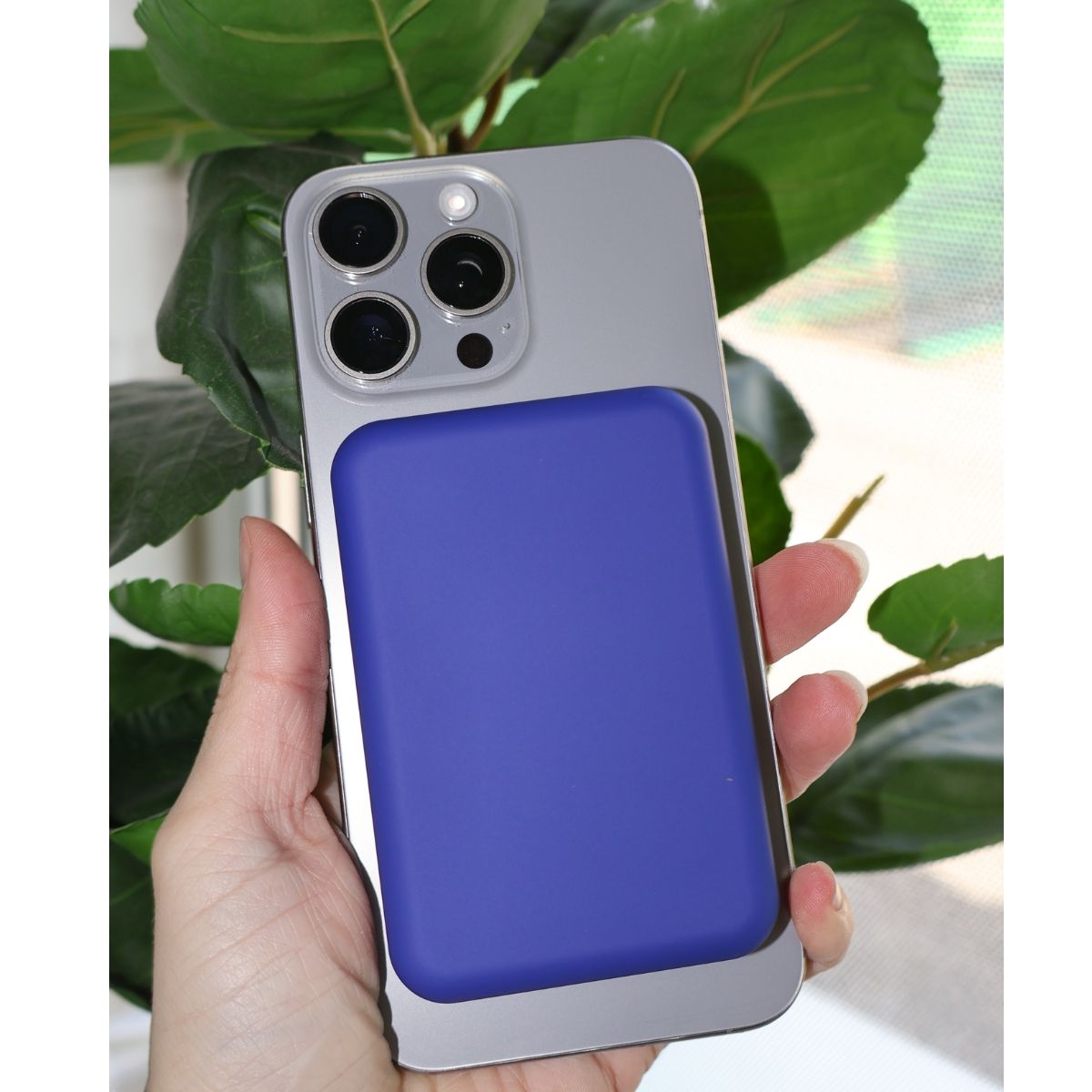 Power Bank 3000 мАг з бездротовою зарядкою, синій