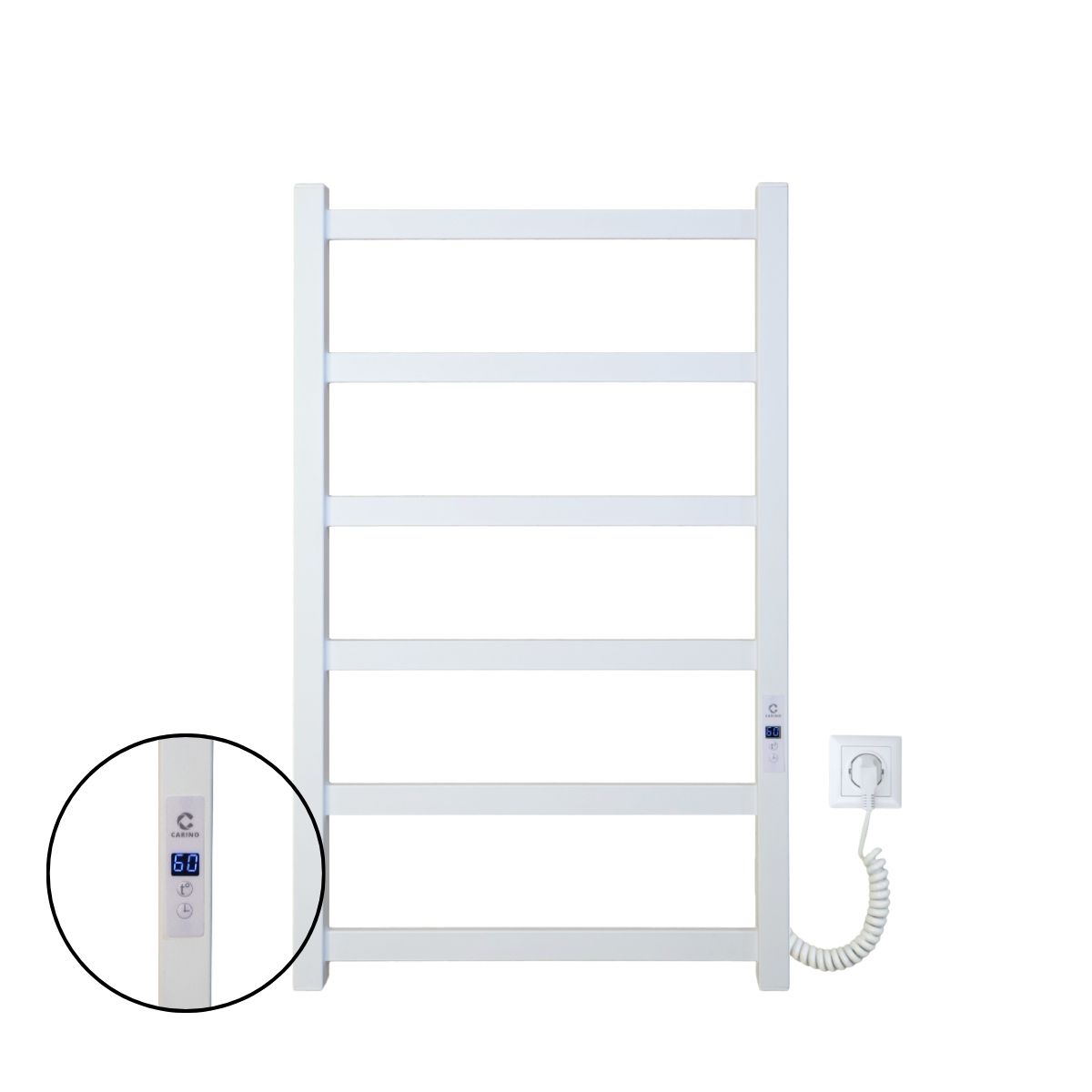 Рушникосушарка електрична Carino FLAVIA з дисплеєм Білий матовий 790*490