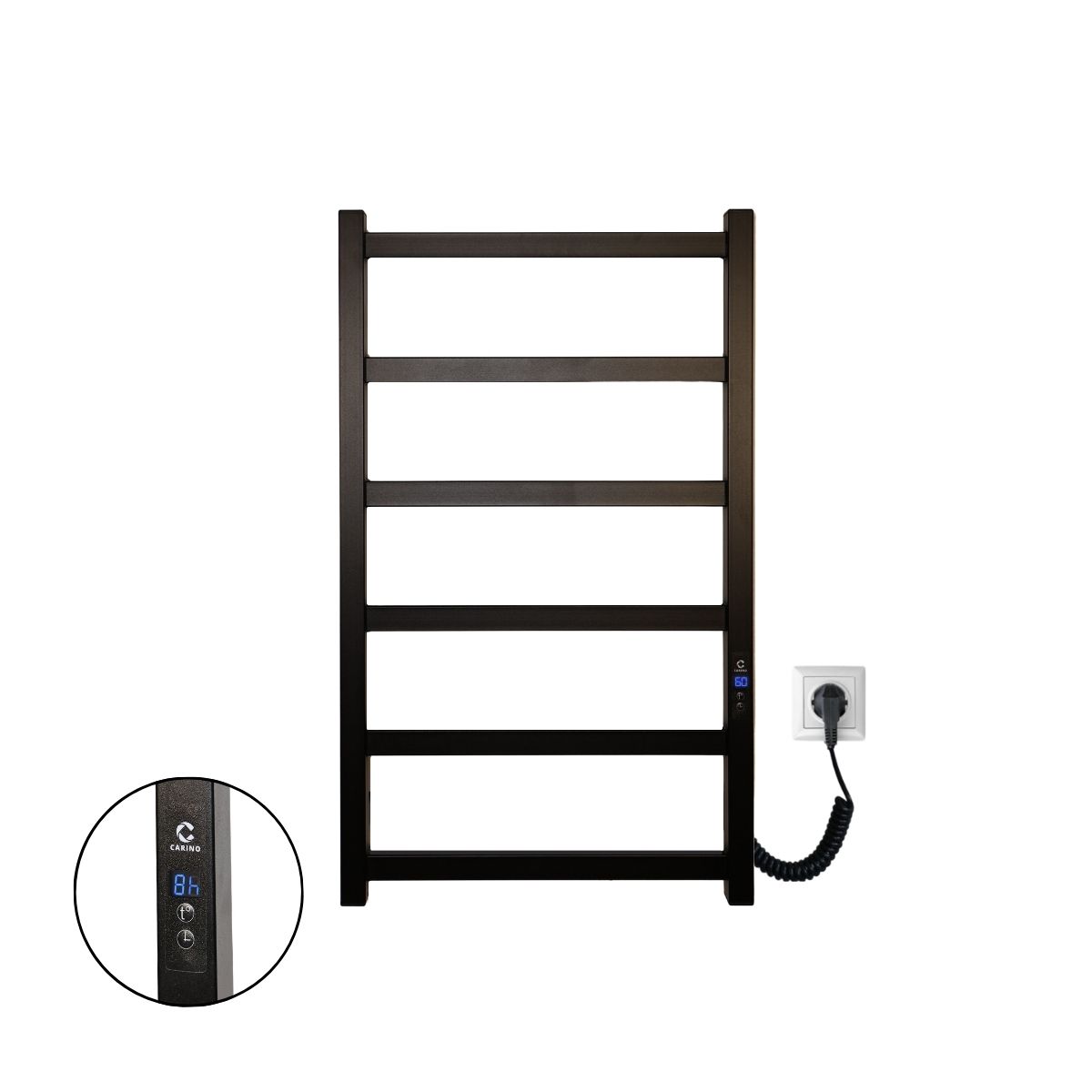 Рушникосушарка електрична Carino FLAVIA з дисплеєм Чорний матовий 790*490